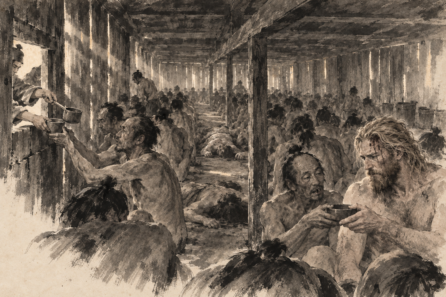 Dawn gruel in the cell-block