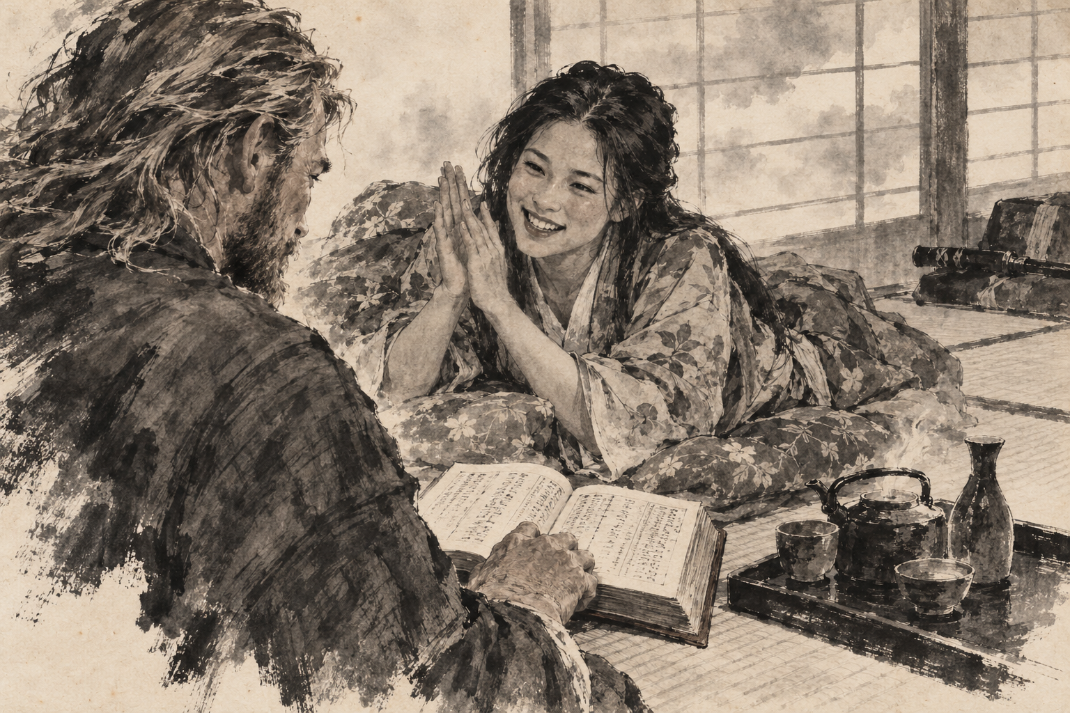 The word book between them