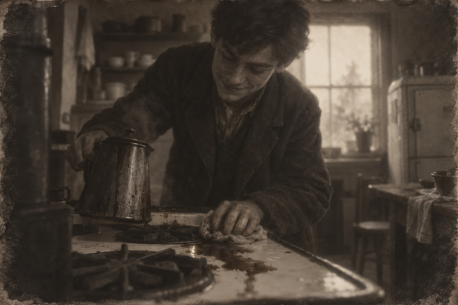 Cleaning the stove