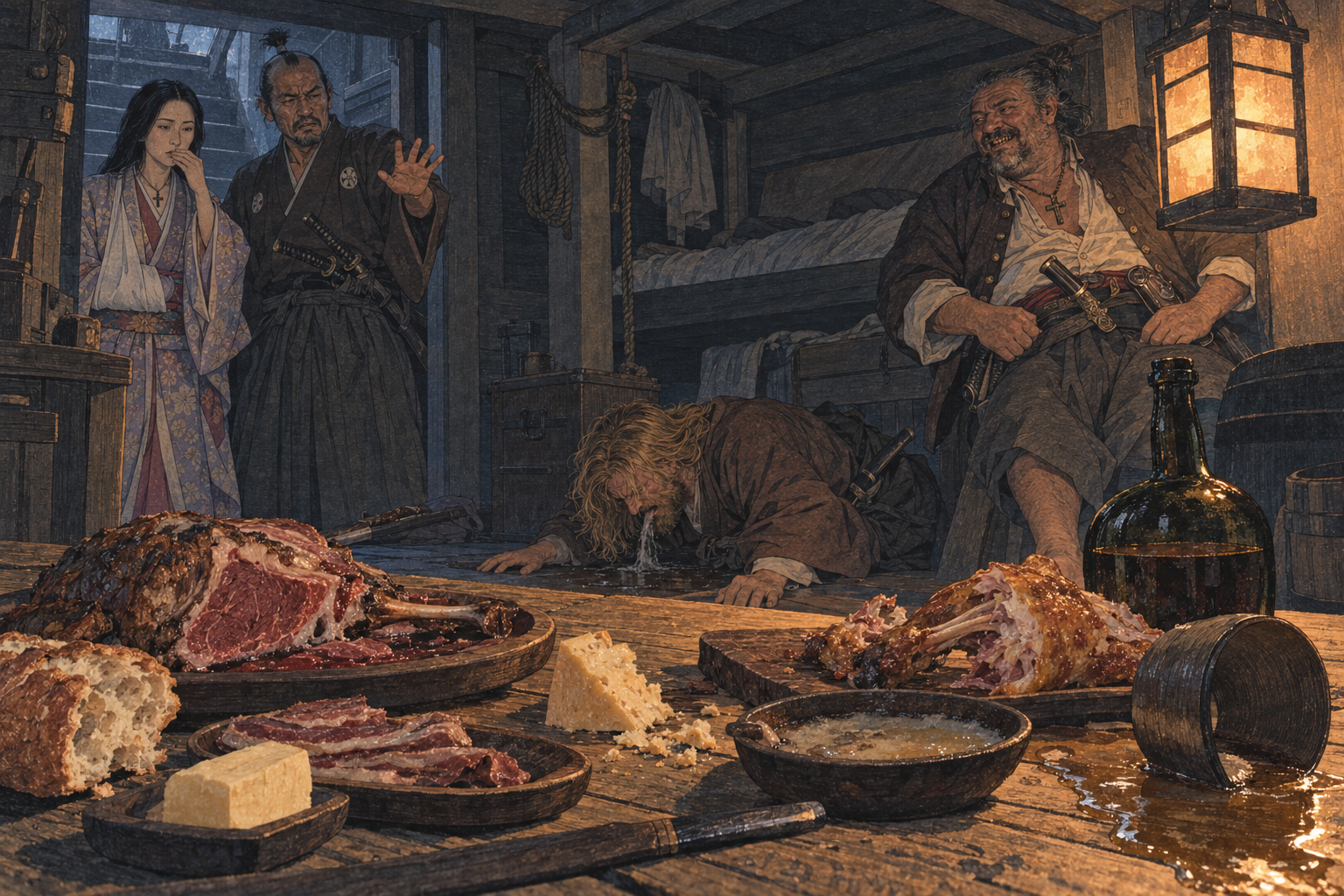 The table of roast beef