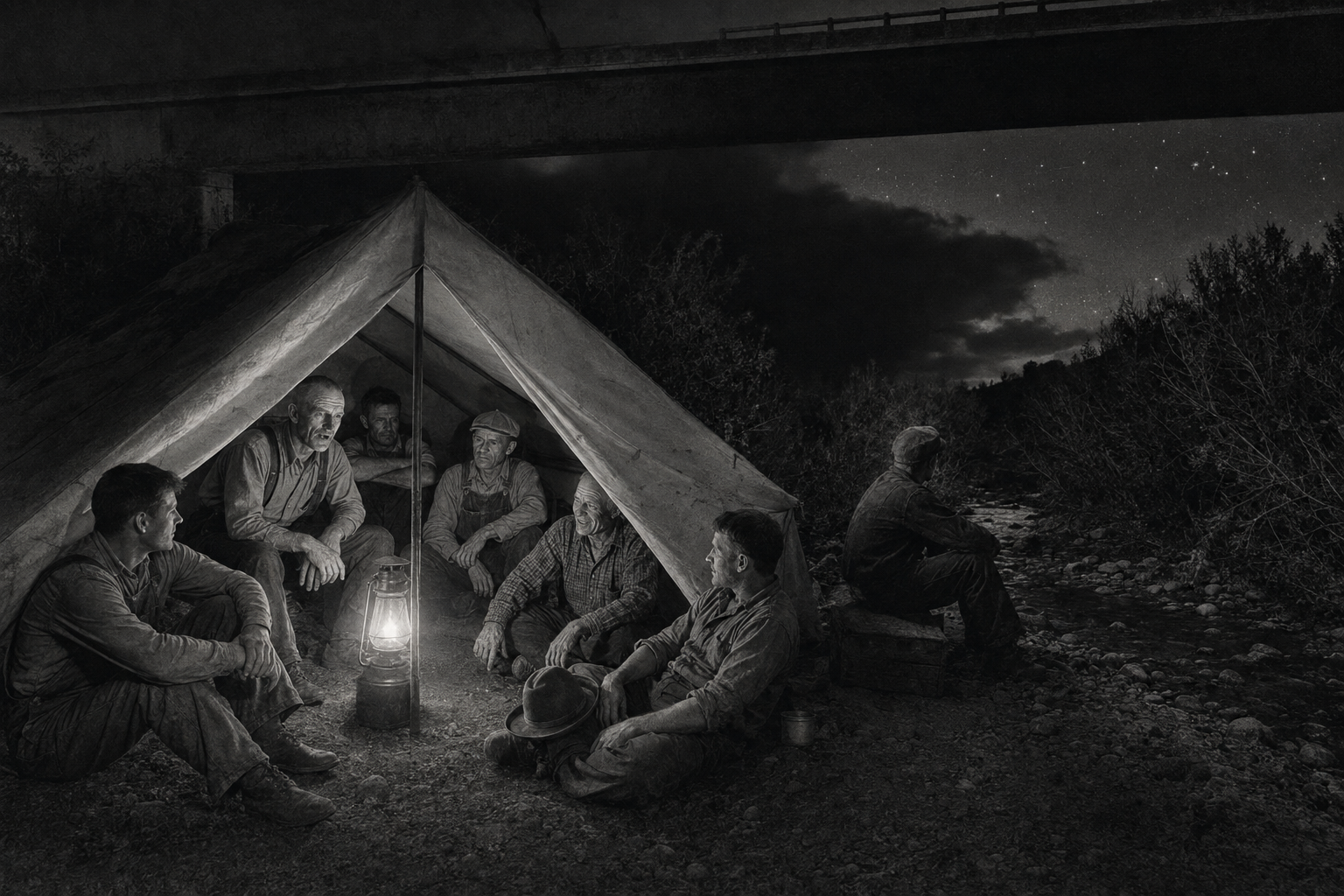 Casy's tent in the ravine
