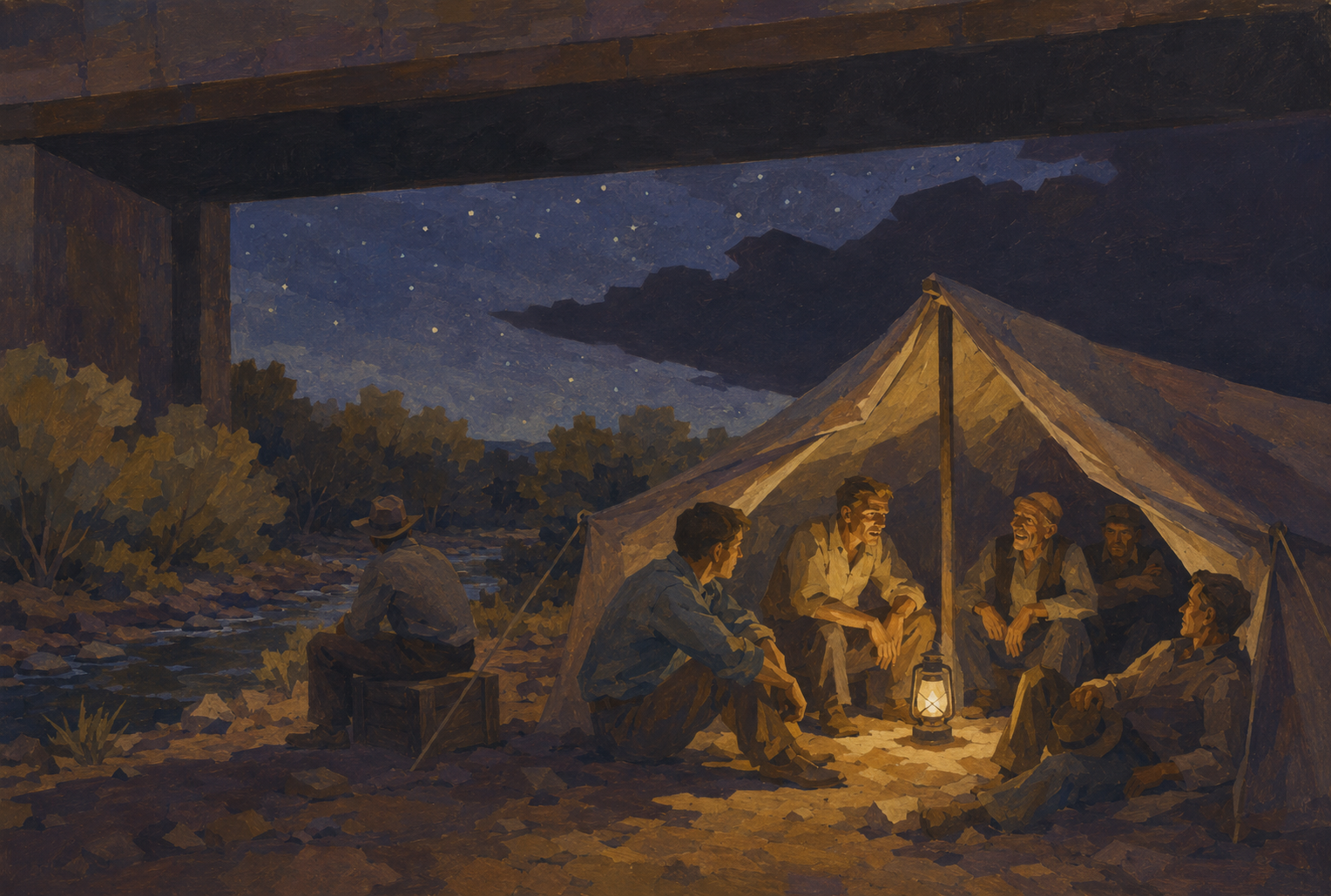 Casy's tent in the ravine