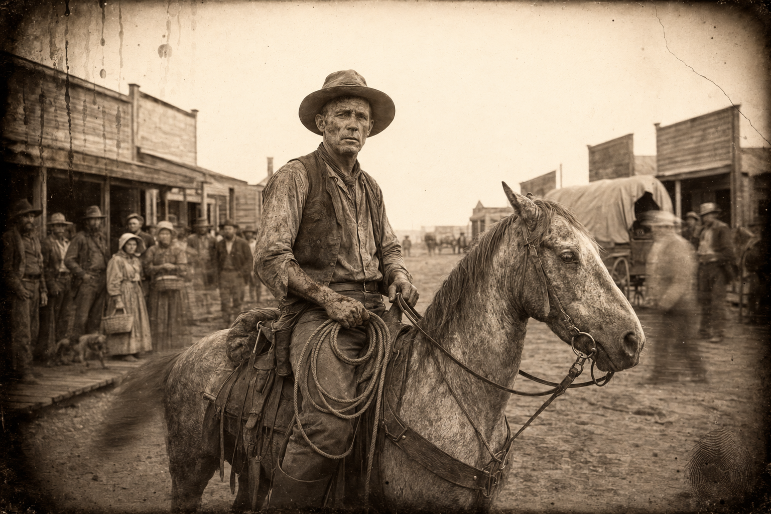 Spent and puzzled at the way everyone is looking at him, Call sits the Hell Bitch with his rope re-coiled and says he hates a man that talks rude, before riding out of a silent town.