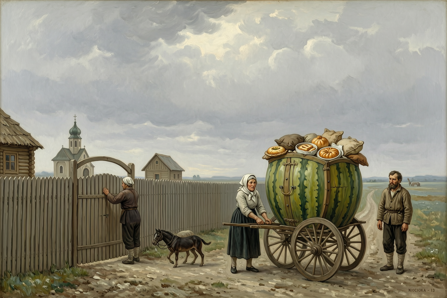 The watermelon at the gate