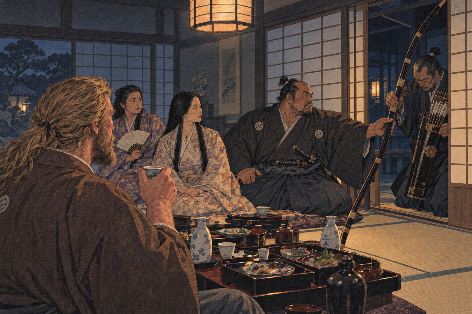 The bow handed in at the shoji