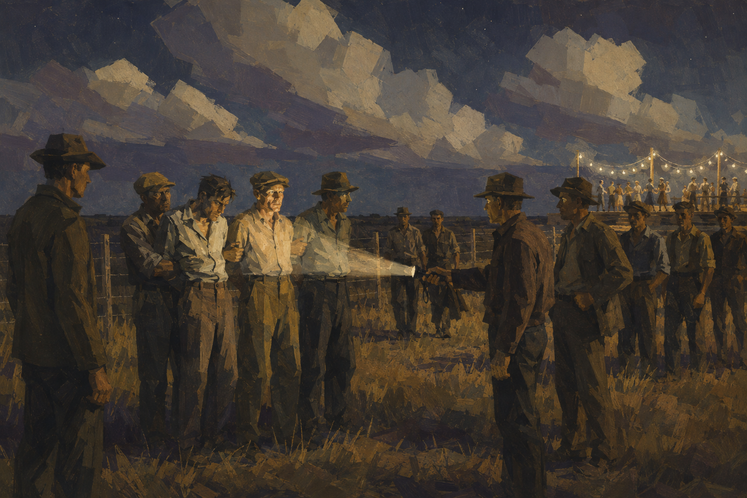 Huston's flashlight, and the back fence