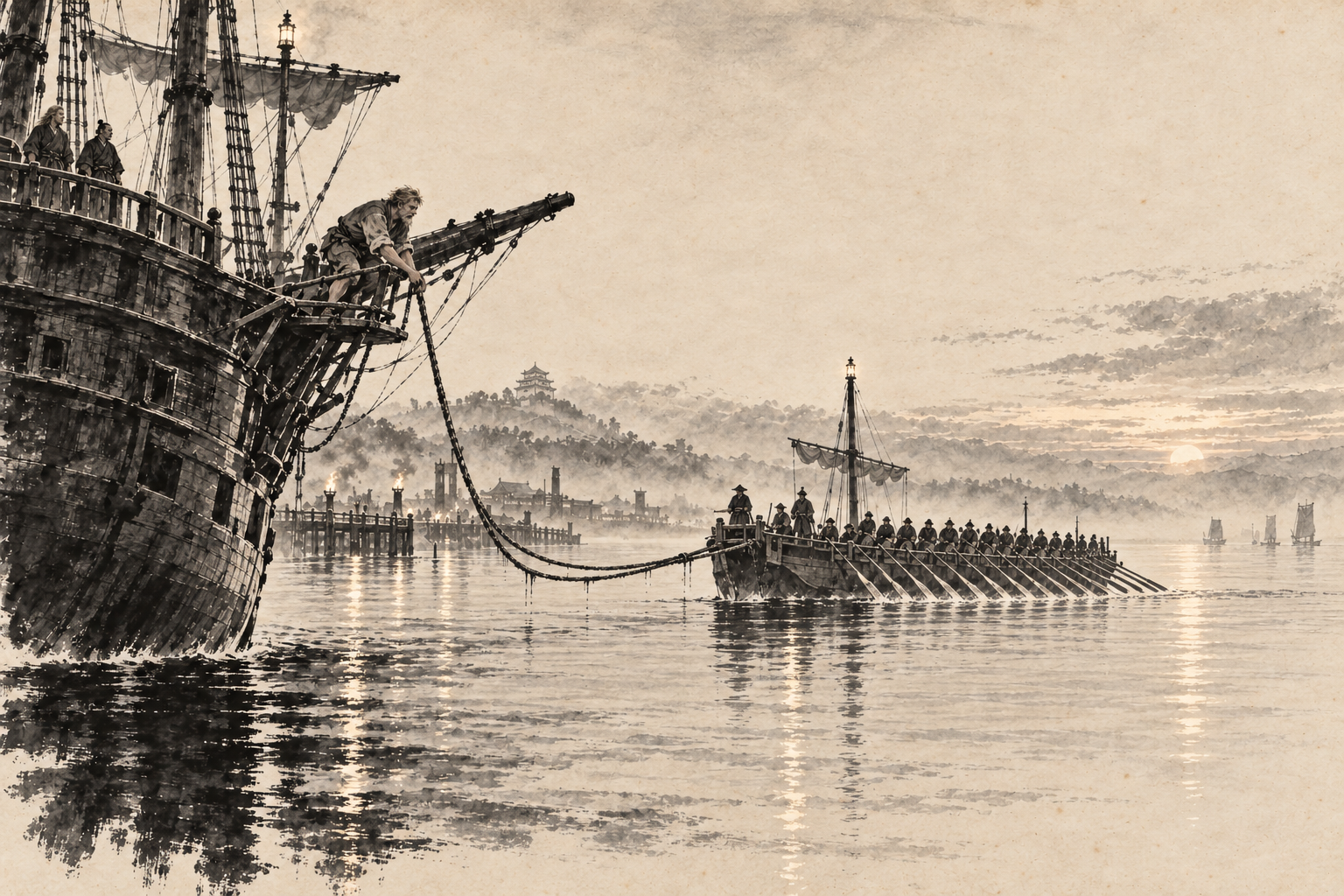 The tow out of Yedo harbour