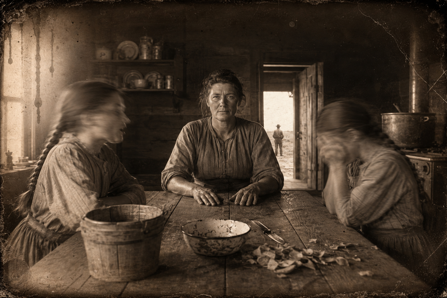 At the kitchen table Clara tells her daughters that it is a sickness to grieve too much for people who never cared a fig for you, and that a bond has to work both ways.