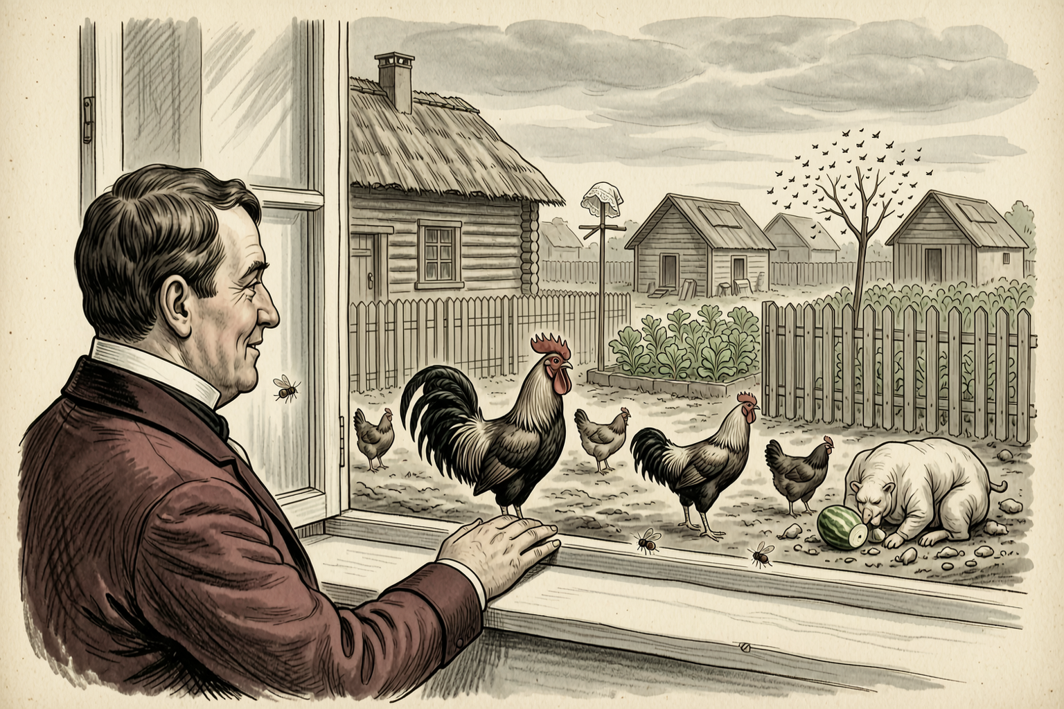 The Poultry-Yard Through the Window