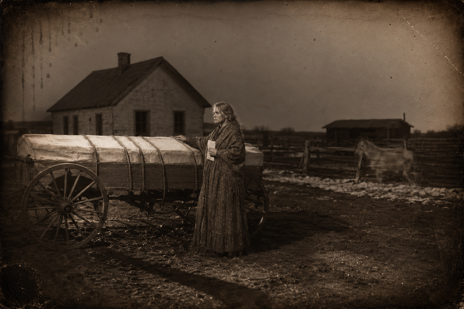 Lorena stands alone by the buggy all through the night, her unread letter clutched in her hand, glad when the last lamp goes out.