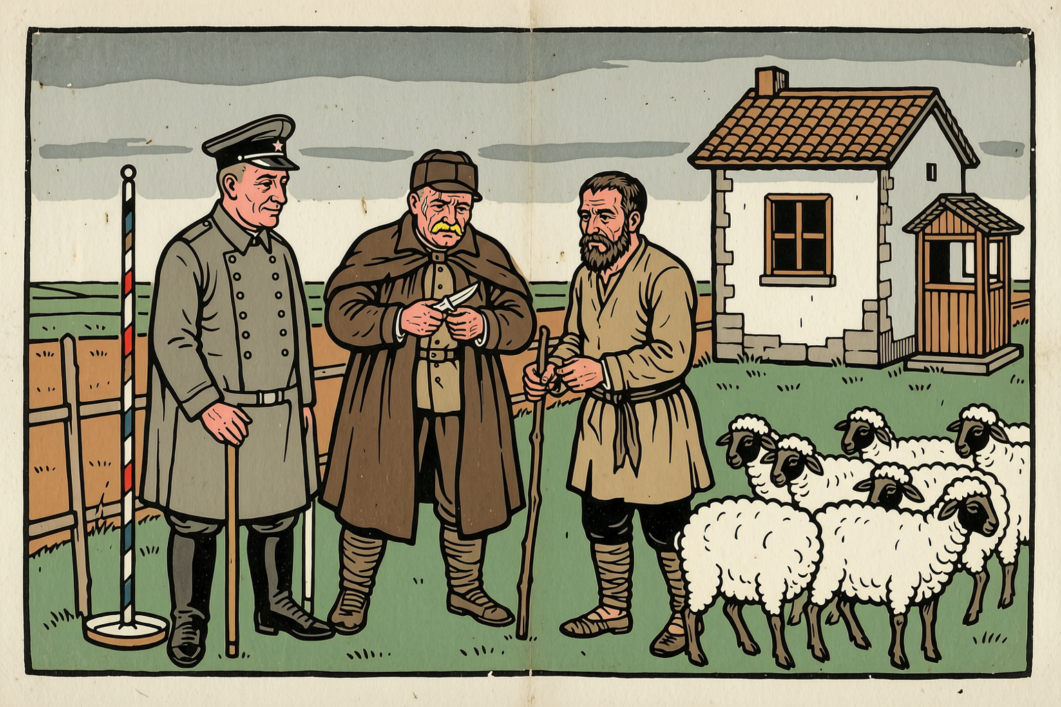 The sheep in their double fleeces
