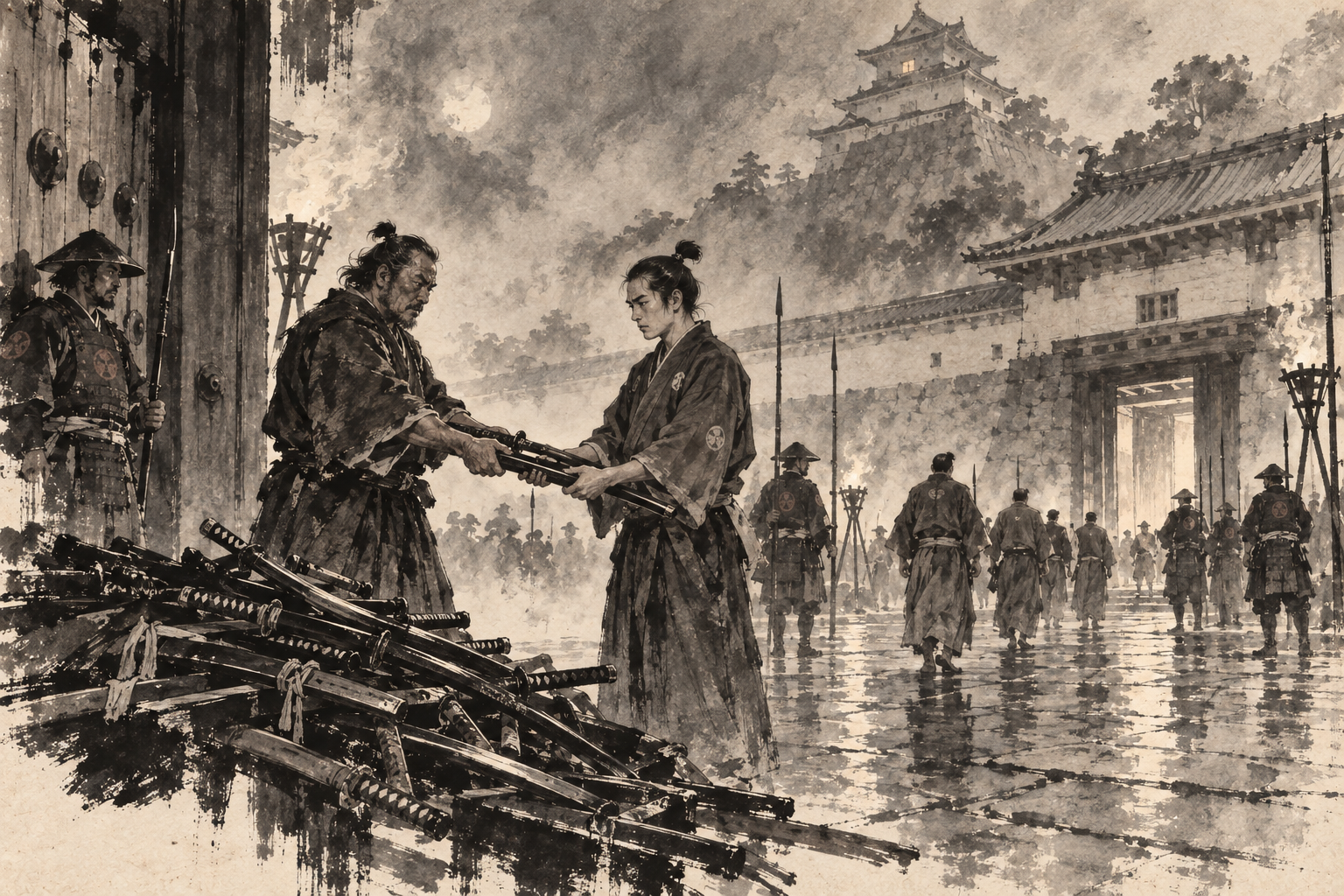 Swords surrendered at the gate