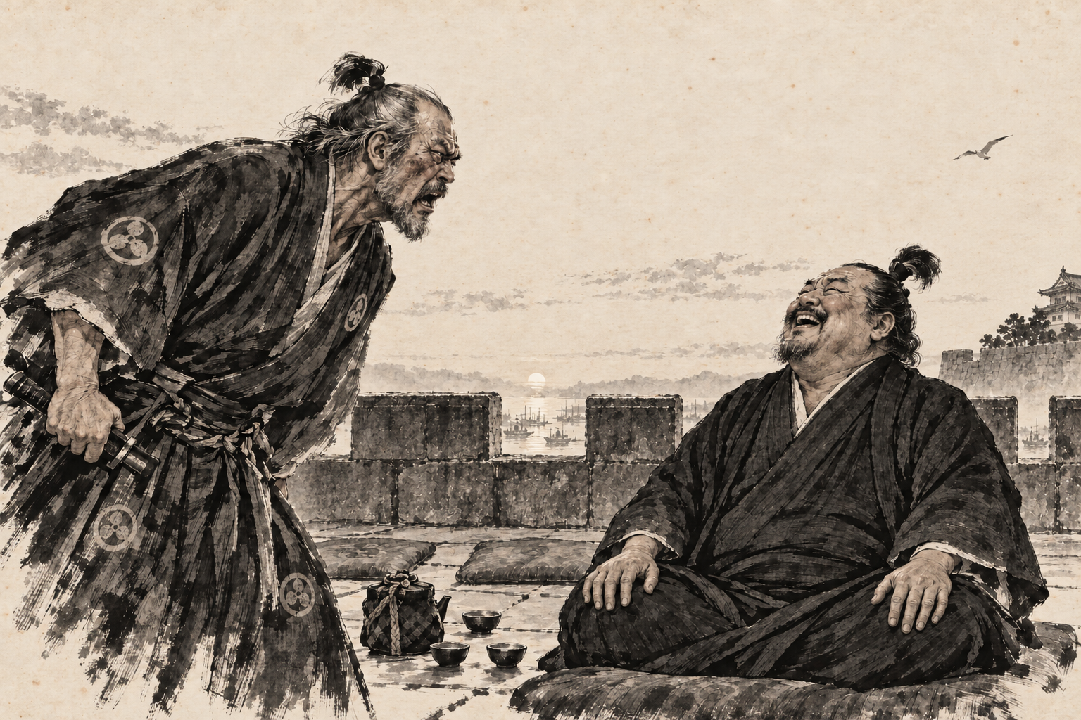 Hiro-matsu's rage and Toranaga's laugh