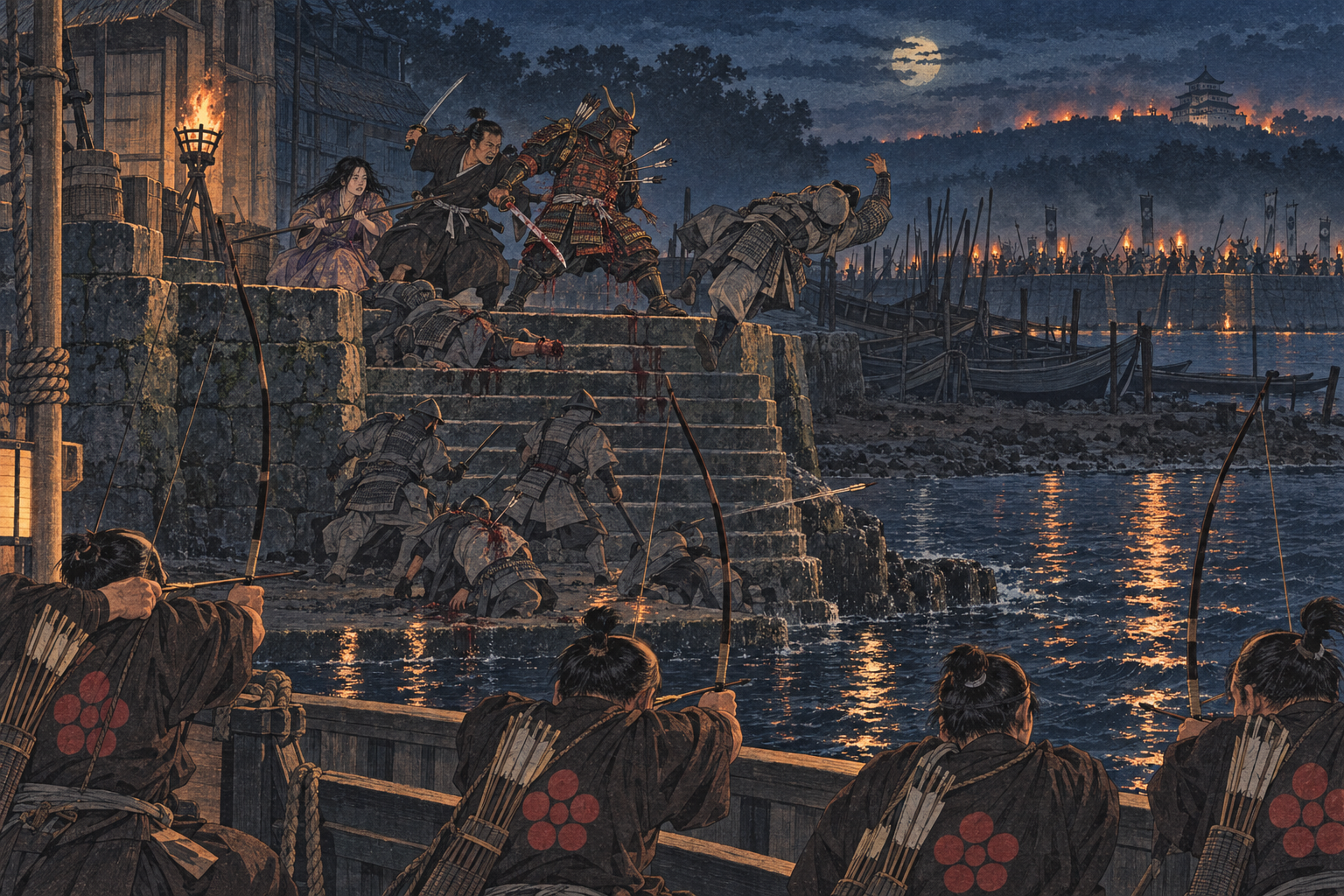 Buntaro holds the jetty steps