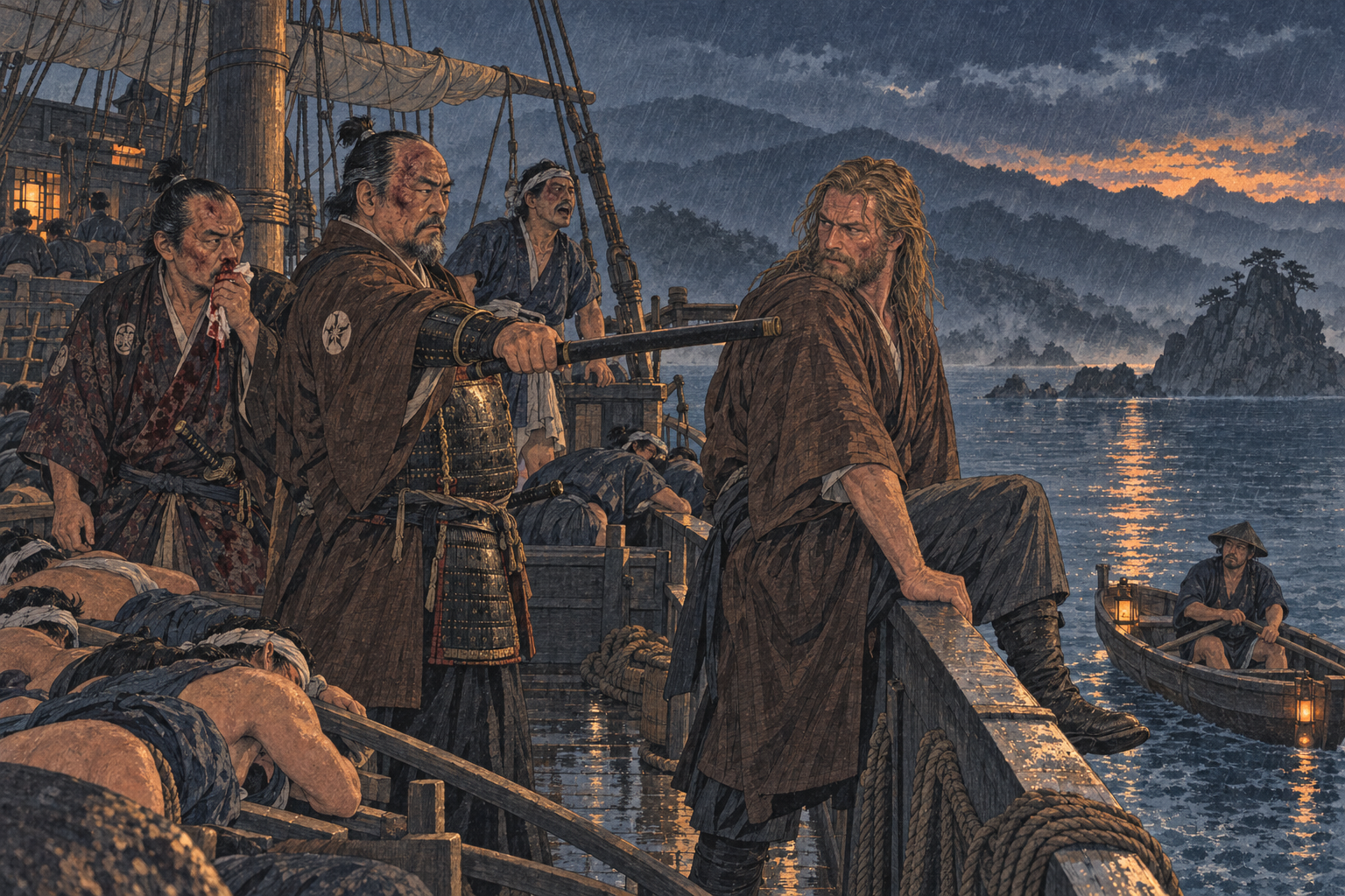 Iron Fist's scabbard at the gunwale