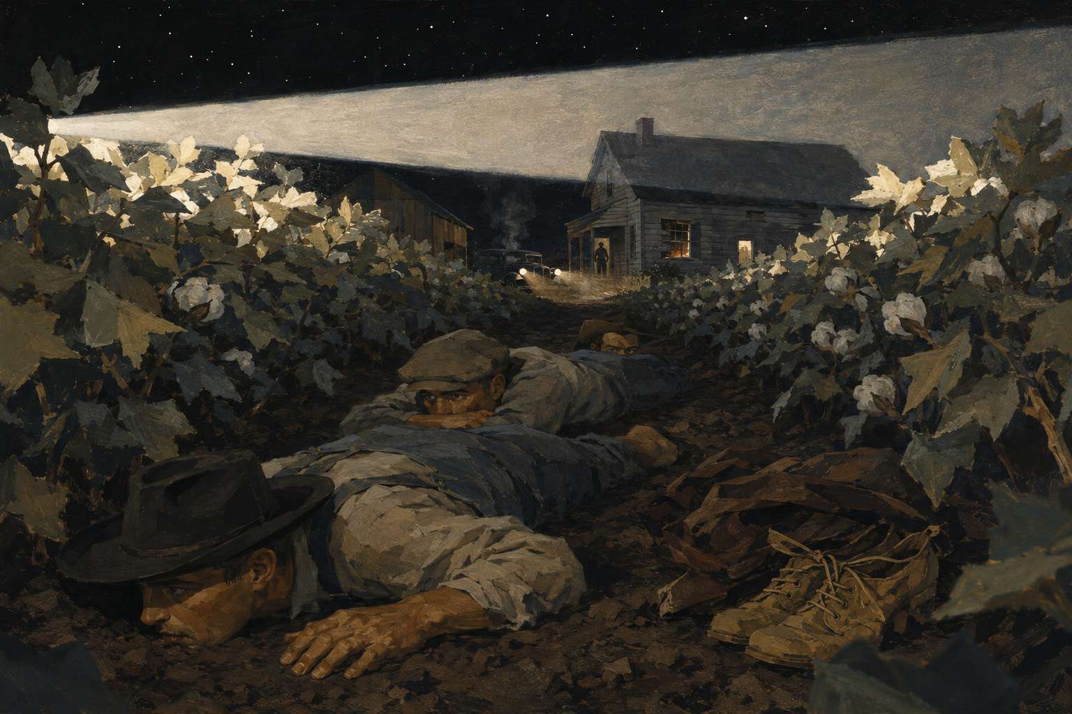 Down in the cotton, under the spotlight