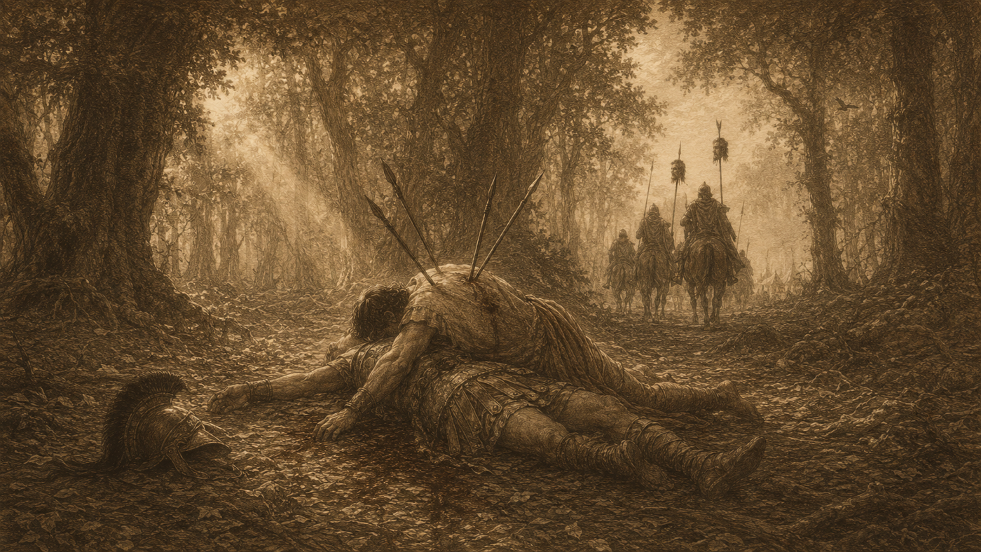 Pen-and-ink: The Trojan Camp Besieged; Nisus and Euryalus