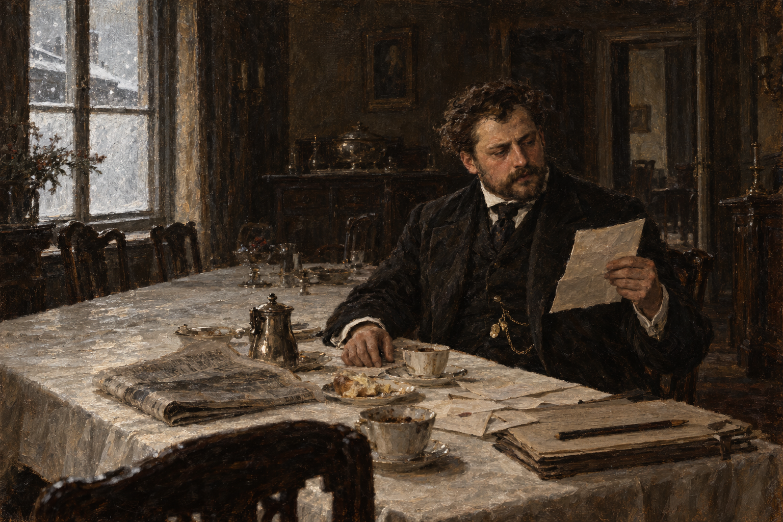 The coffee, the letters and the damp newspaper