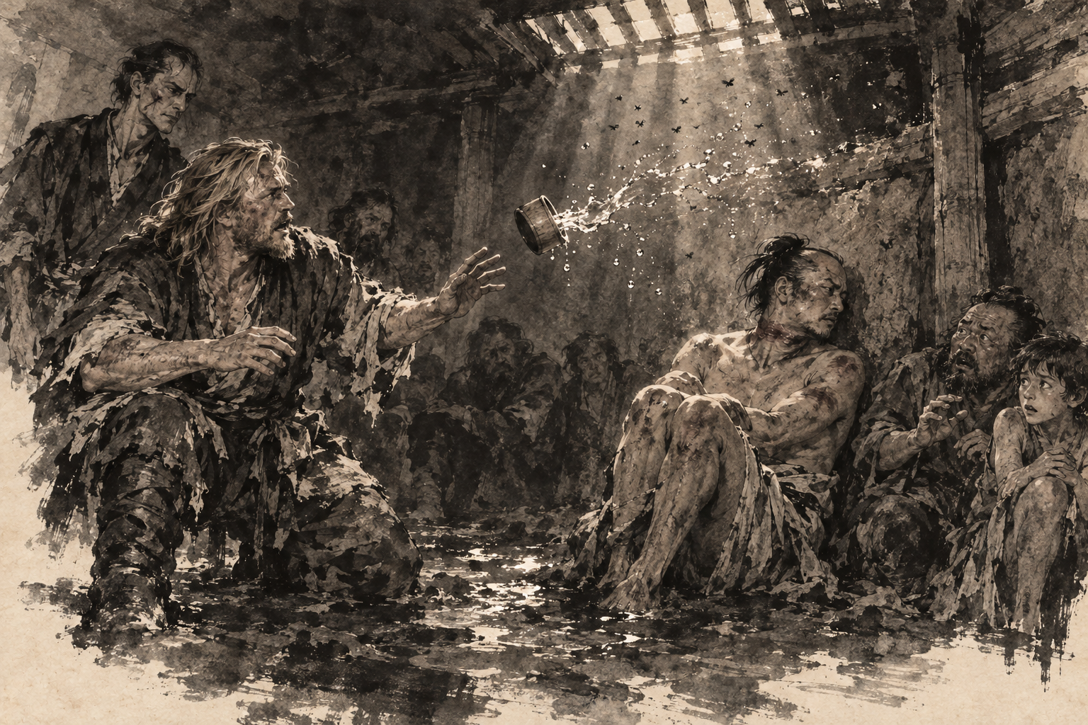 The samurai smashes the cup away