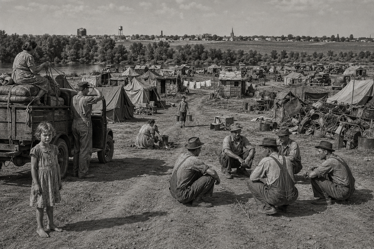 Hooverville on the edge of every town