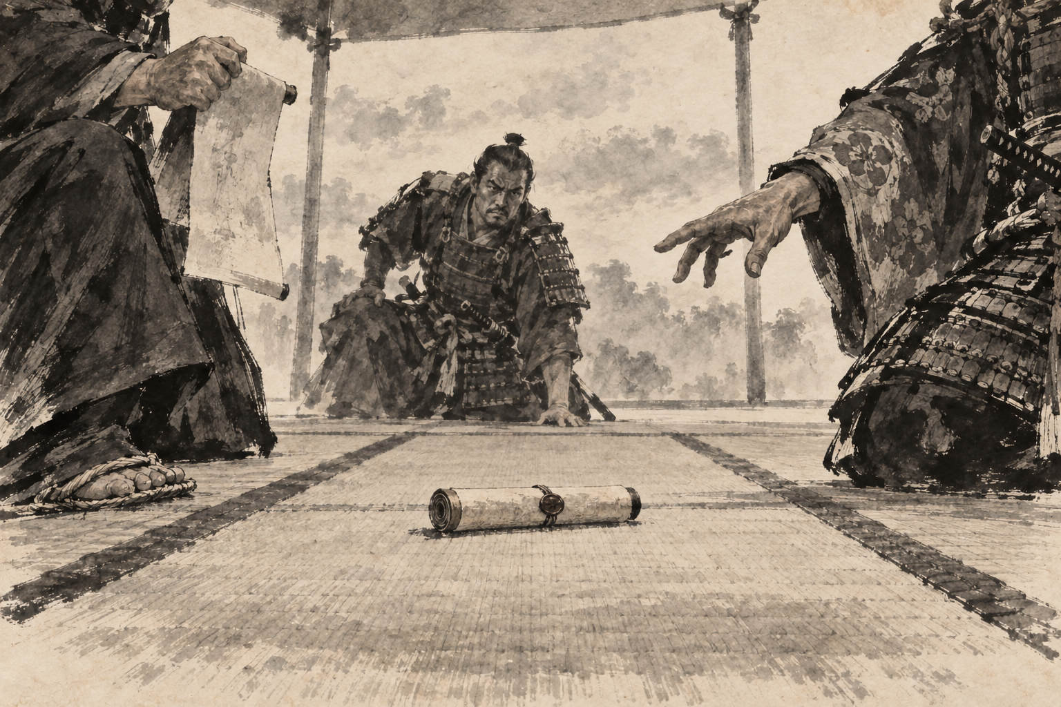 The second scroll left on the tatami