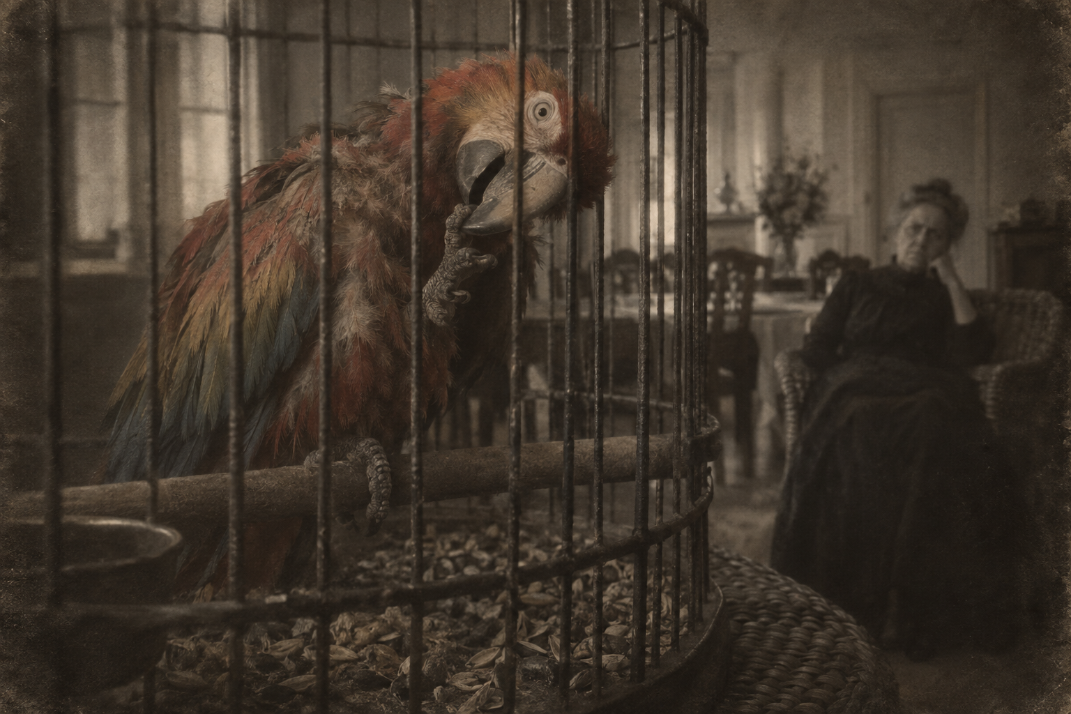 Polly cocks his head