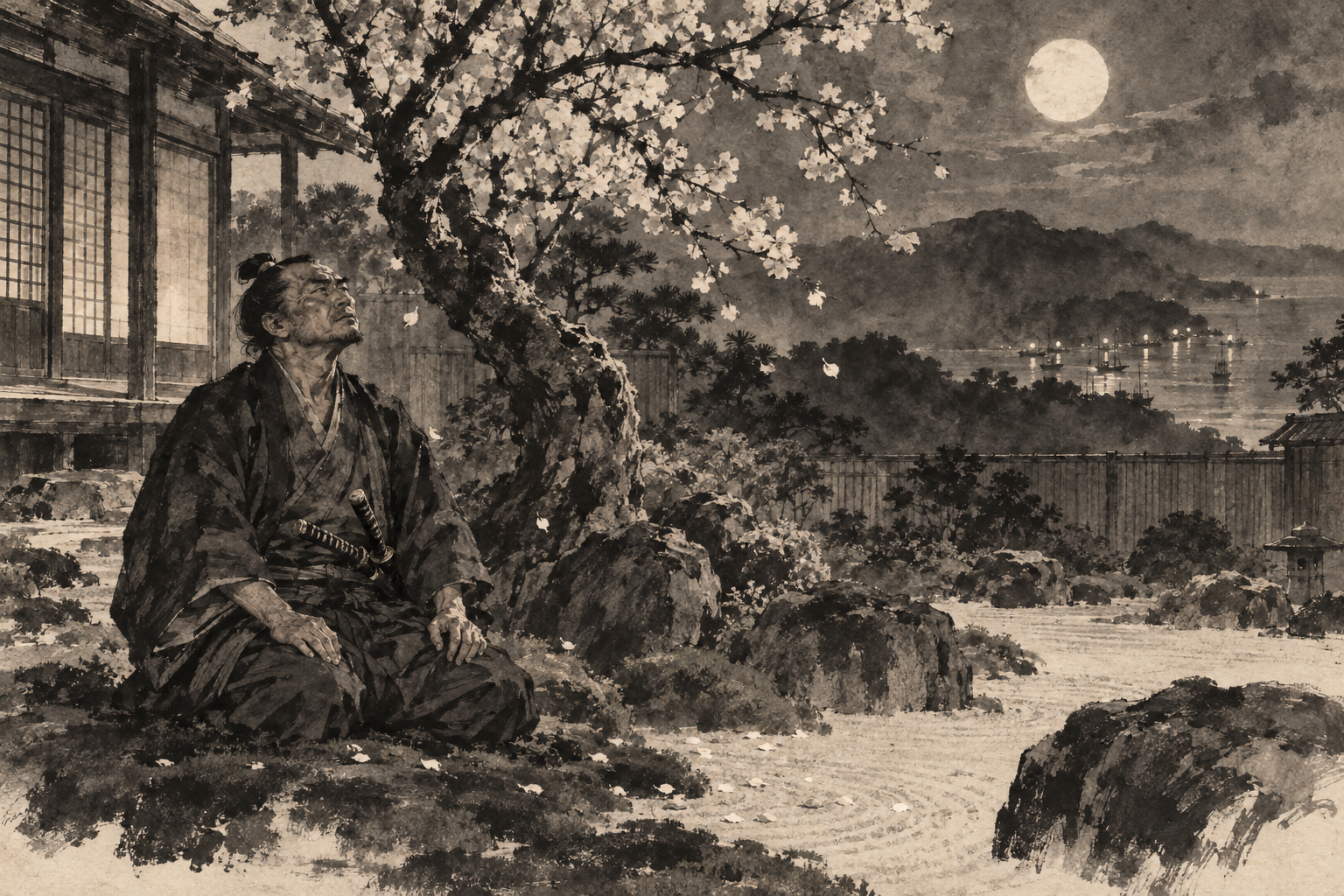 Yabu beneath the blossom tree