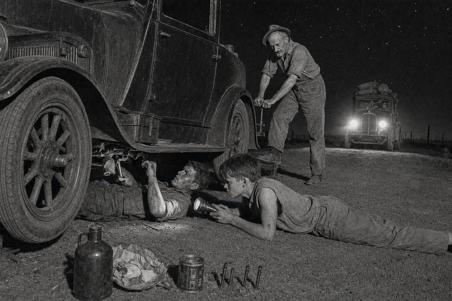 Fitting the bearing by torchlight