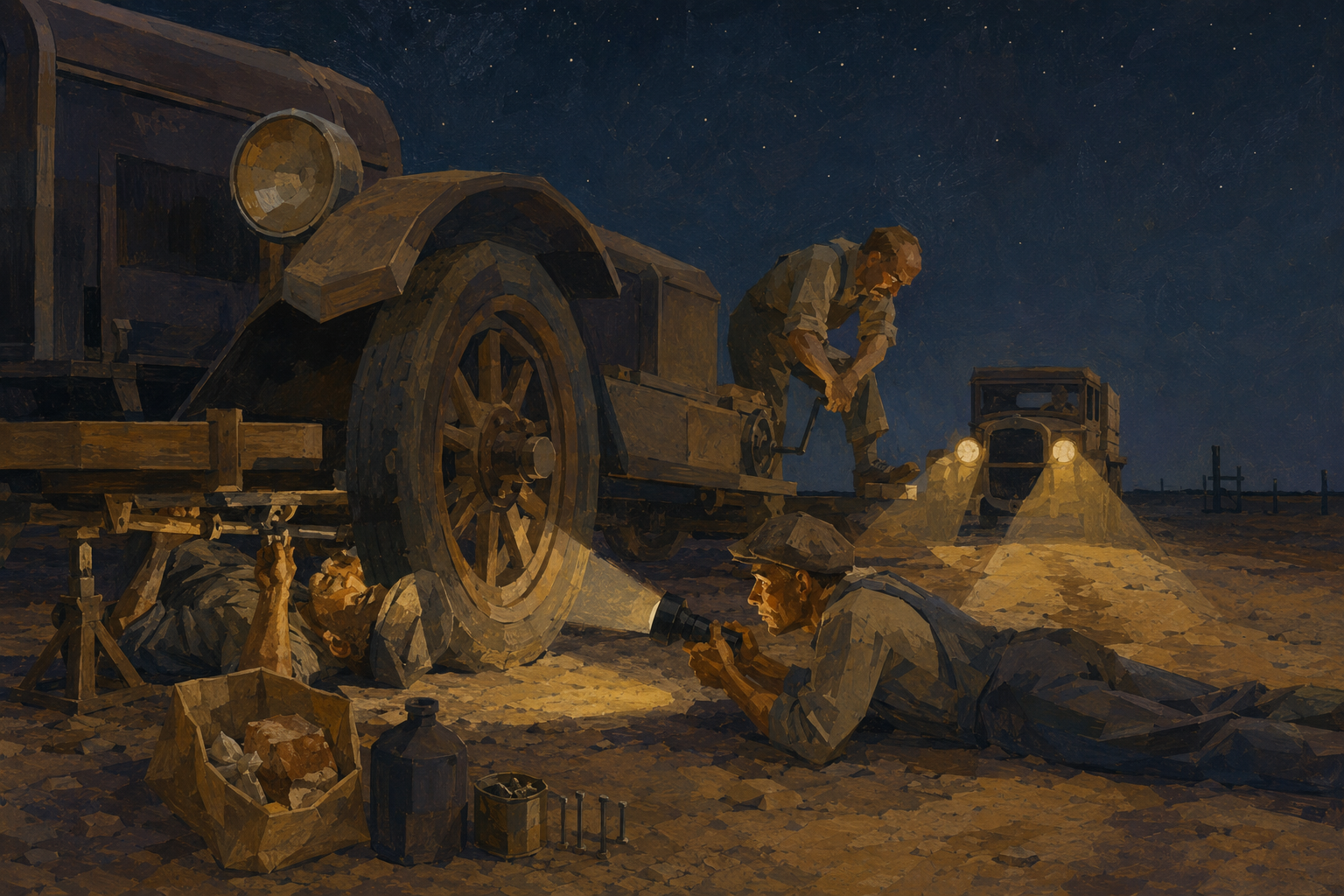 Fitting the bearing by torchlight