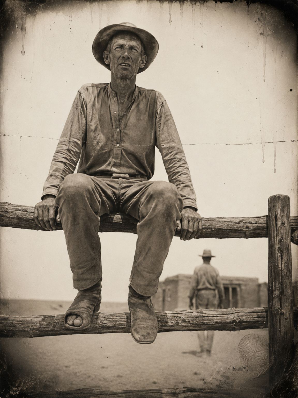 Deets chuckles that the widow Cole would have him and walks off to the house, leaving Pea Eye alone on the top rail of the corral with the thought of women in his head.