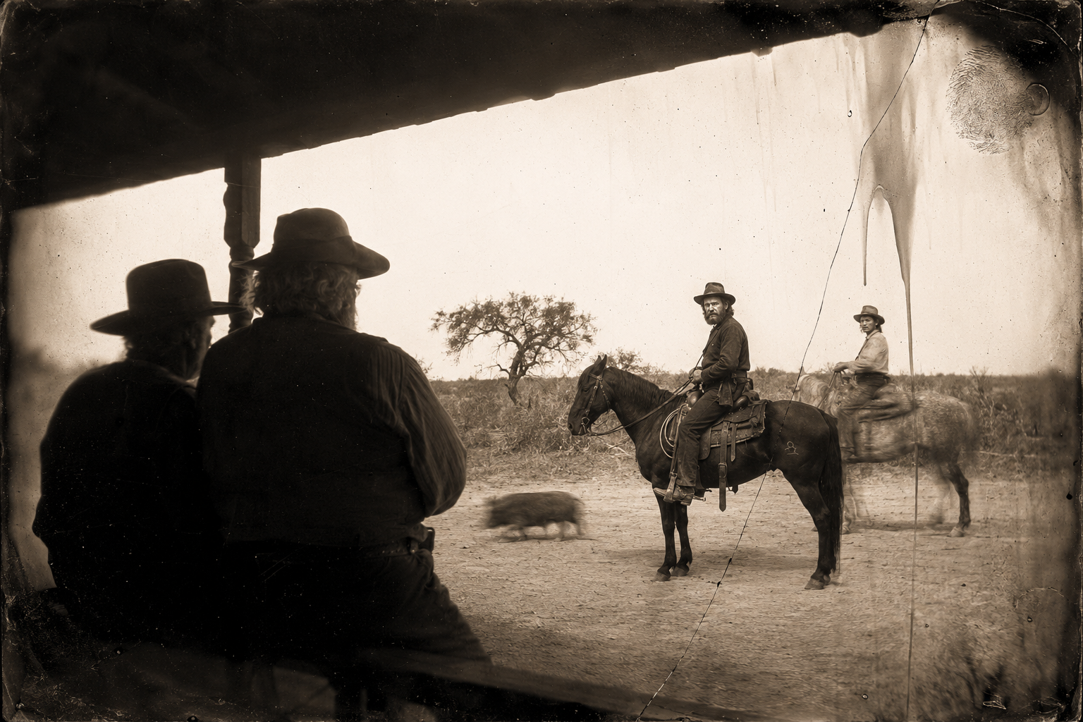 Wilbarger back in the saddle takes Call's word on forty horses at sunup, thirty-five dollars a head, and lets fall that his HIC brand is Latin and that he studied it at Yale college.