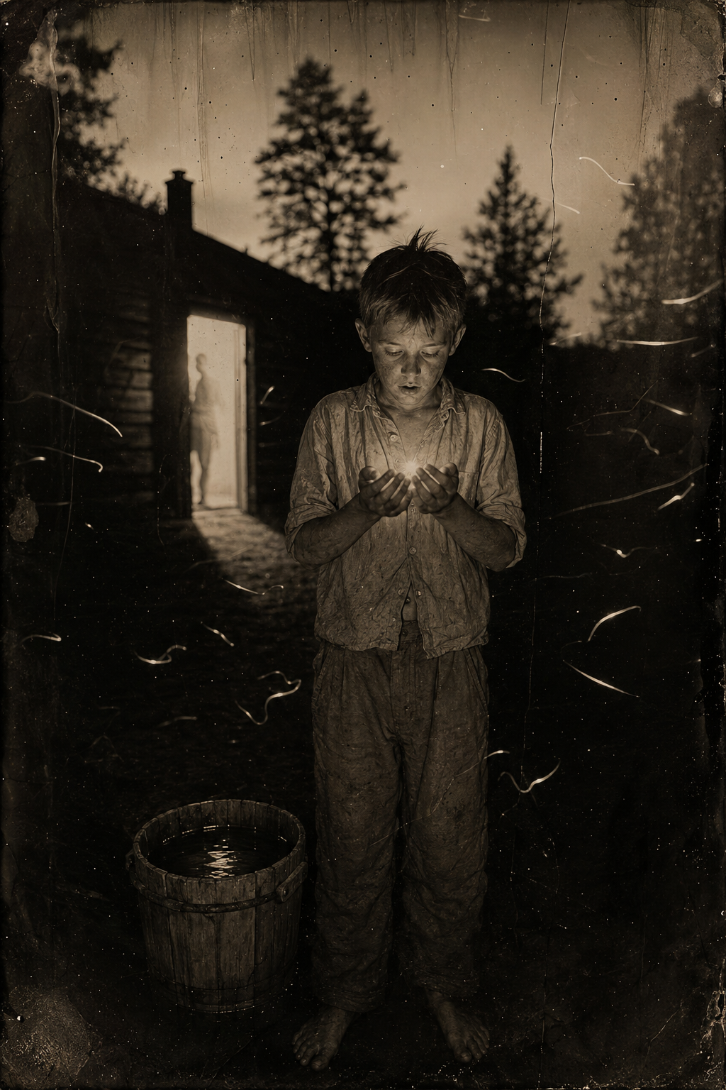Sent out for water, Joe stays outside in the stuffy dark catching fireflies and letting them flicker in his hand.