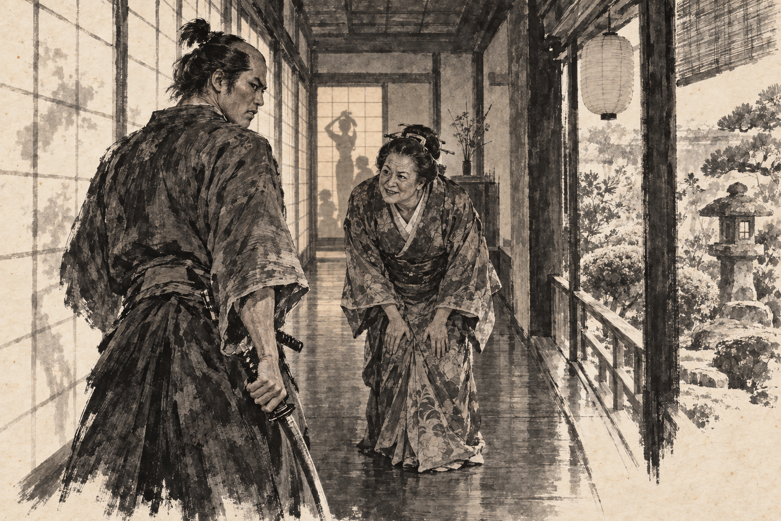 Omi turned from Kiku's door