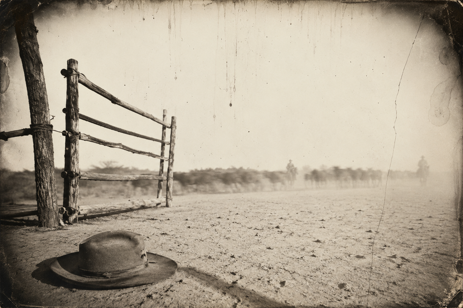 Chick's hat lies in the dust where it fell at the gate, nobody having picked it up, as Wilbarger rides off warning that Montana is too far and too cold.
