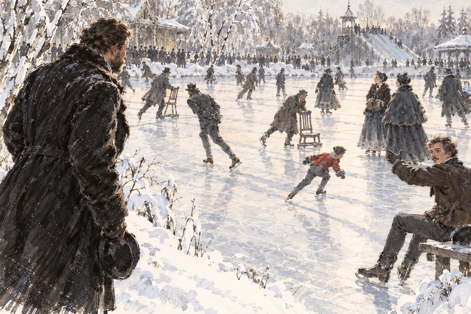 The skating lake at four o'clock