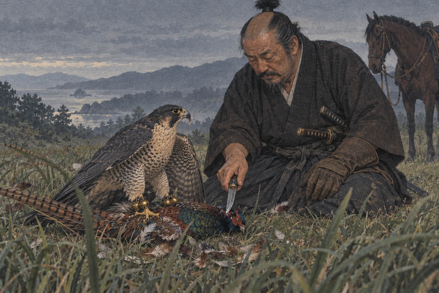 Toranaga kneels to Tetsu-ko