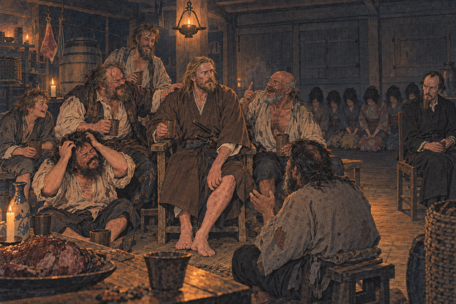 The Pilot among his crew