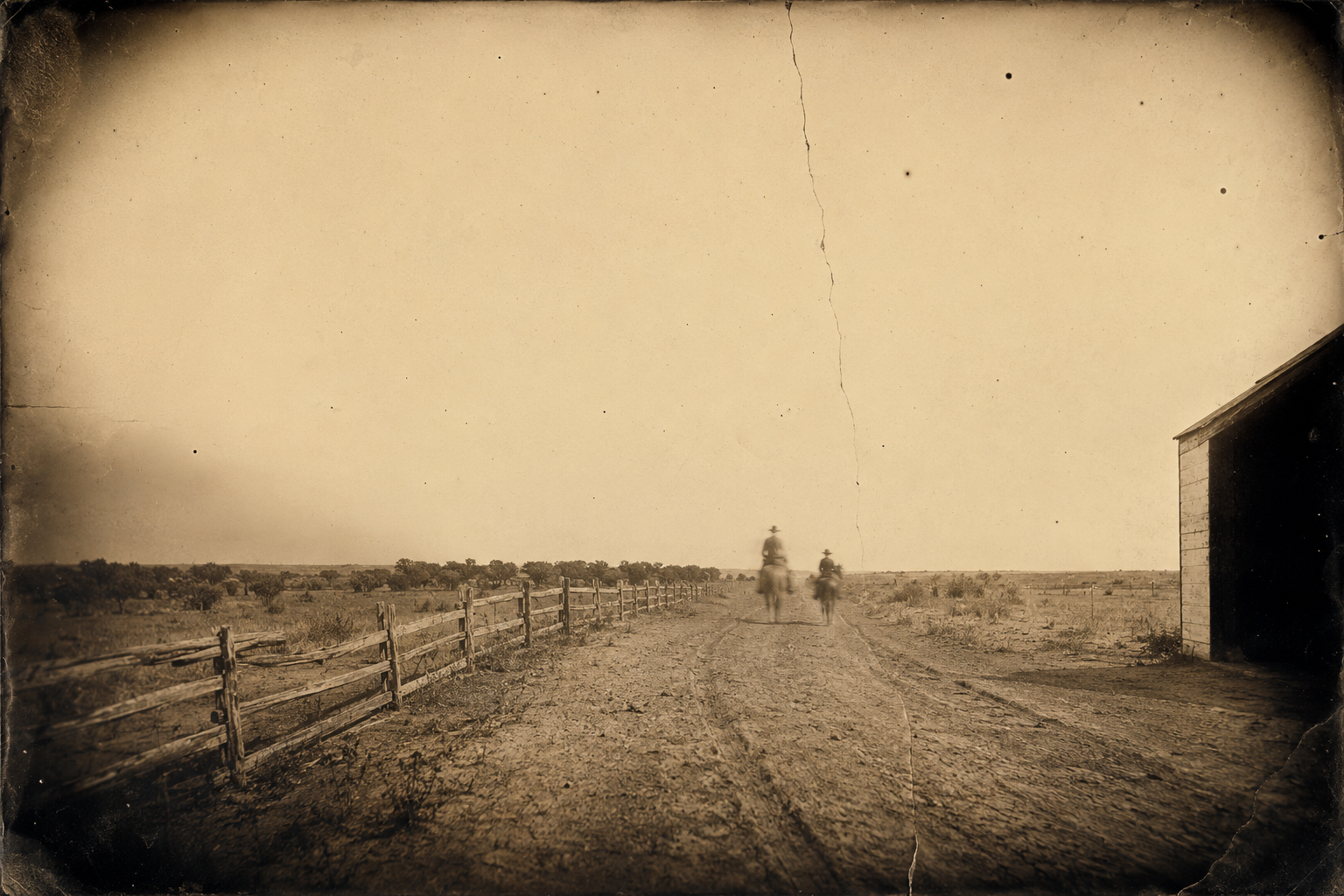 July turns his horse away from the river and the glowing sky, and he and little Joe are soon out of town.