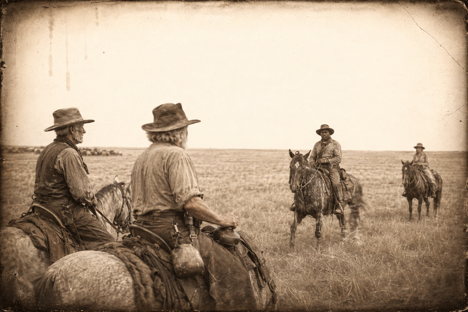 Deets comes back at midafternoon on a hard-ridden horse and draws rein — "I found the man. He's shot."