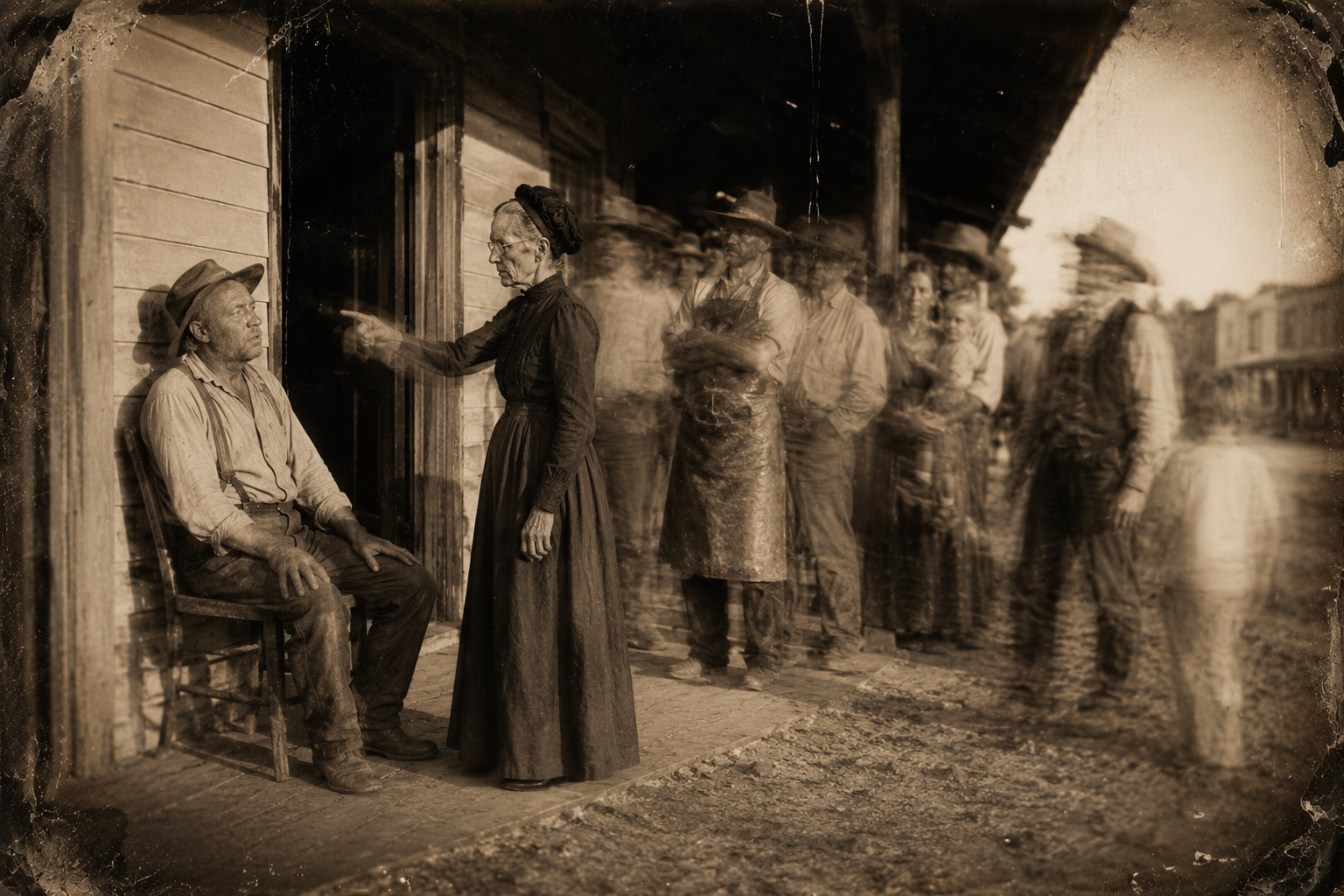 Half the town comes to the jail to question Roscoe about a woman most of them never laid eyes on, and old lady Harkness marches across the street to tell him he had better go and get July.