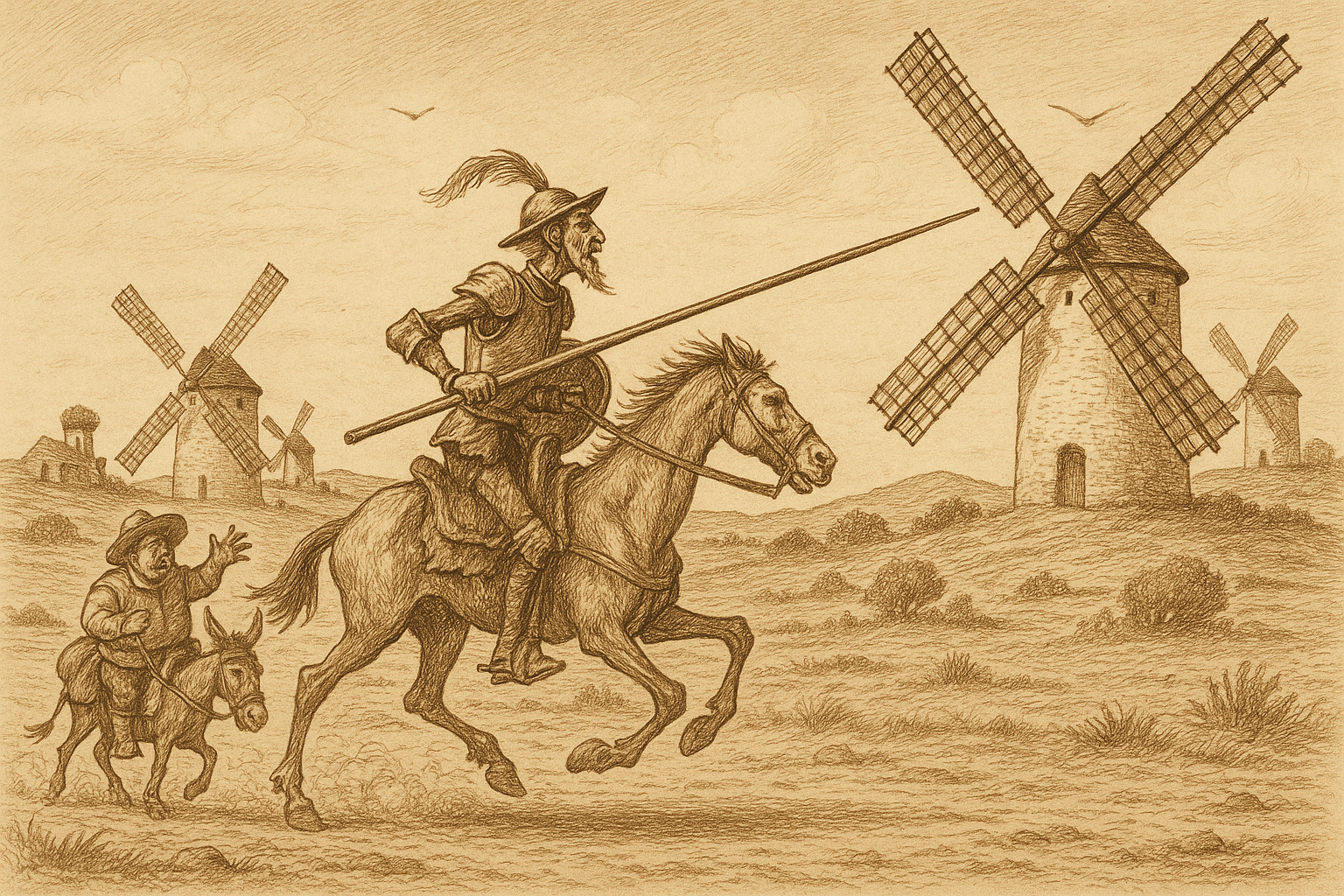 The Knight Who Charged a Windmill — Don Quixote
