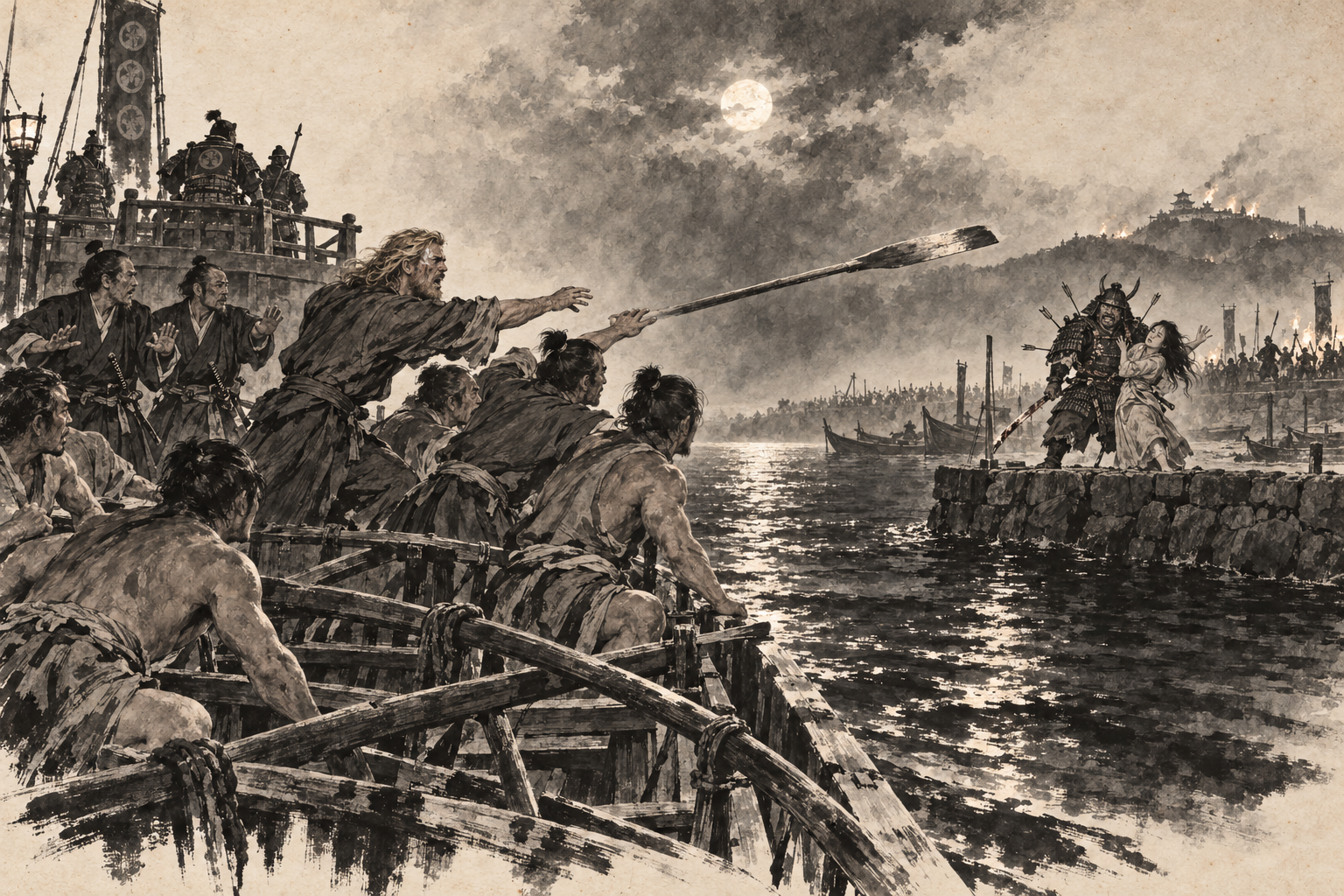The oar launched like a dart