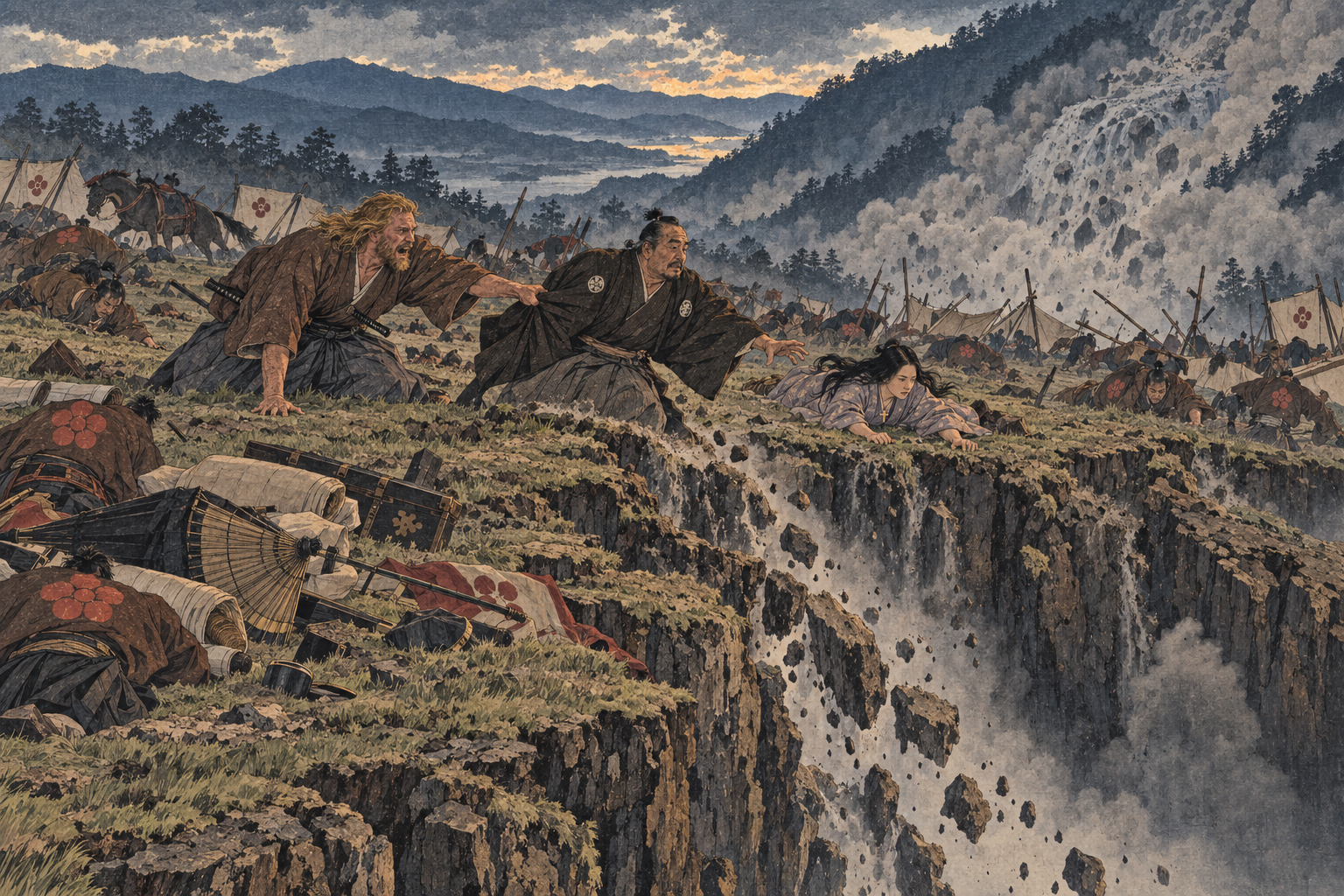 The plateau splits open