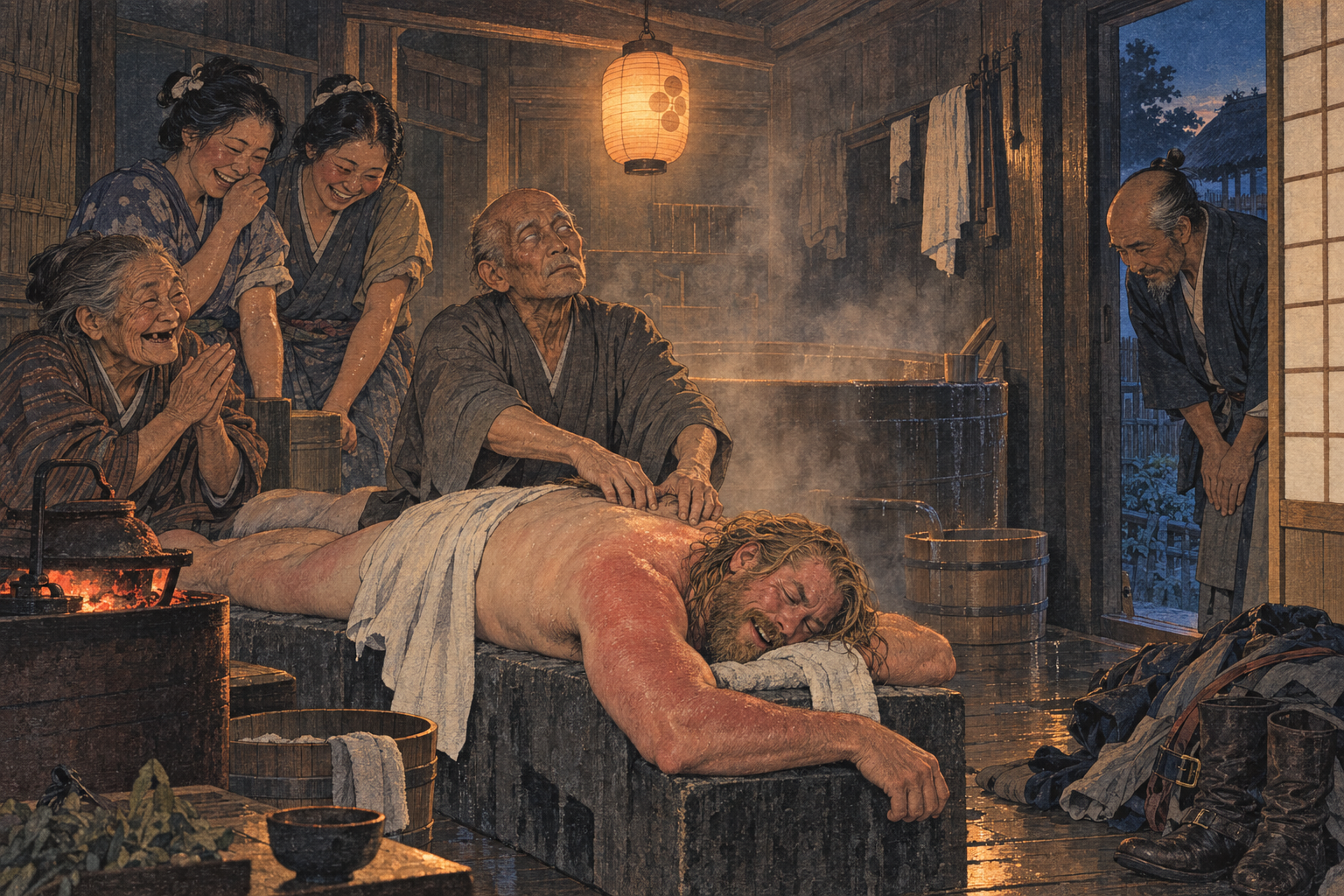 The bath house at Mura's