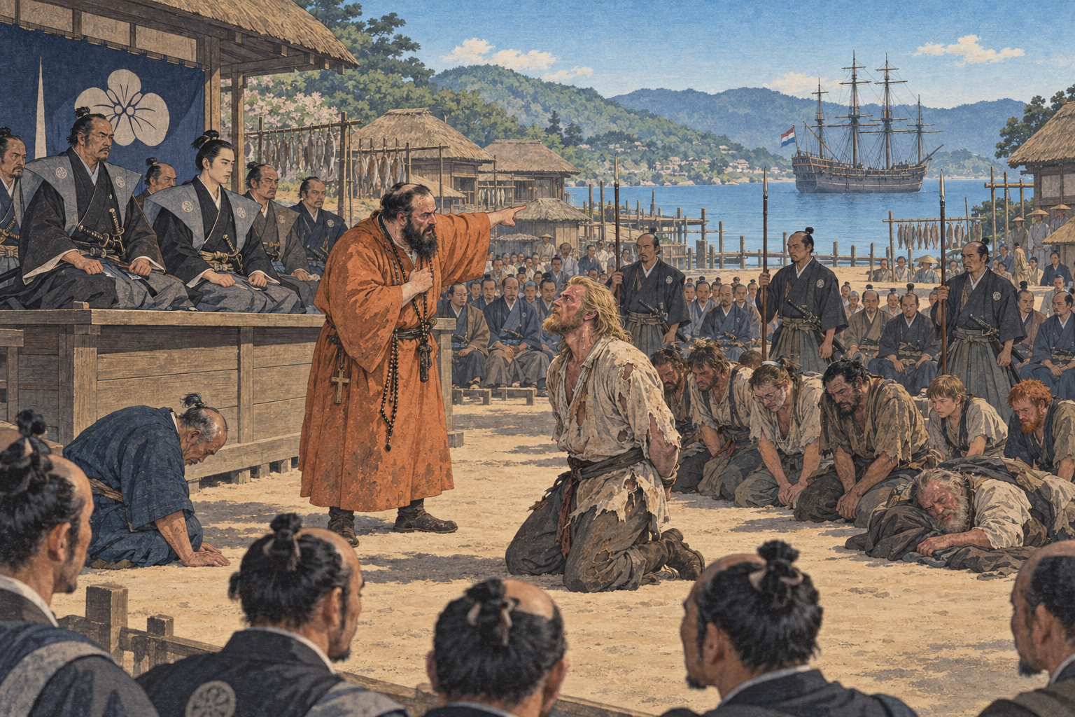 The trial in the village square
