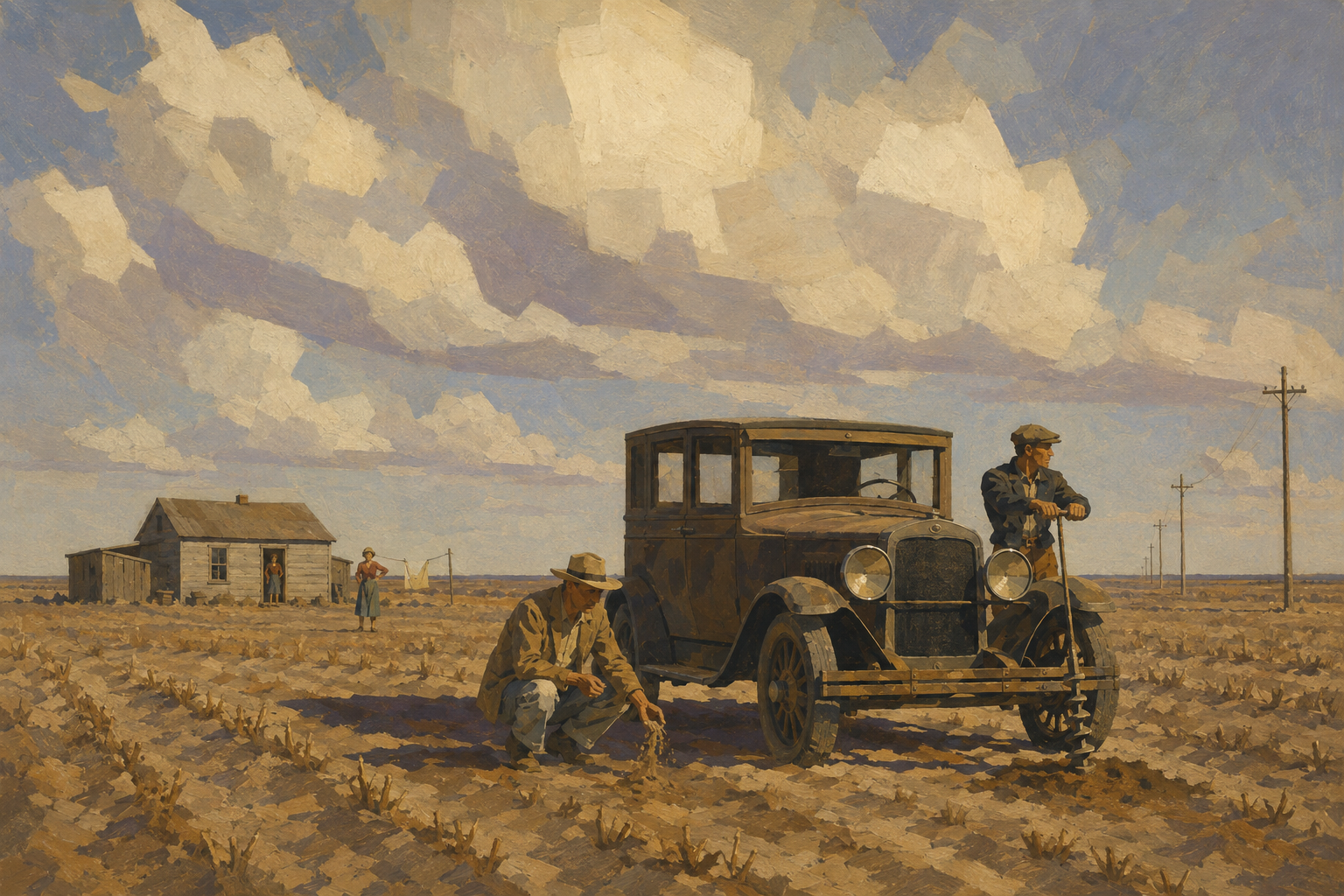 The closed cars come onto the land