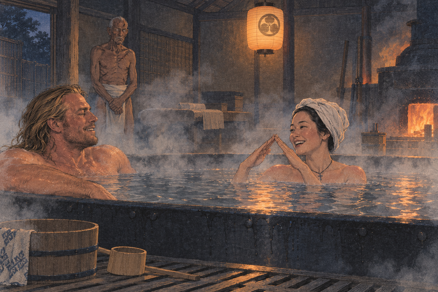 The bath and the kanji lesson