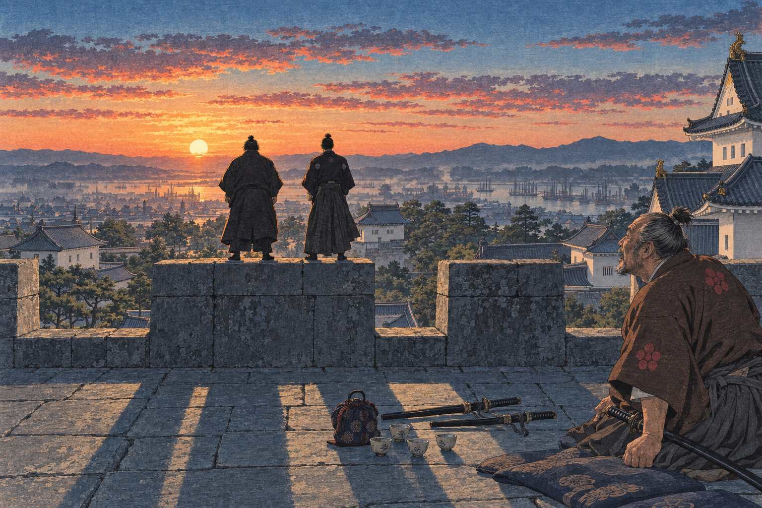 Sealing the bargain on the parapet