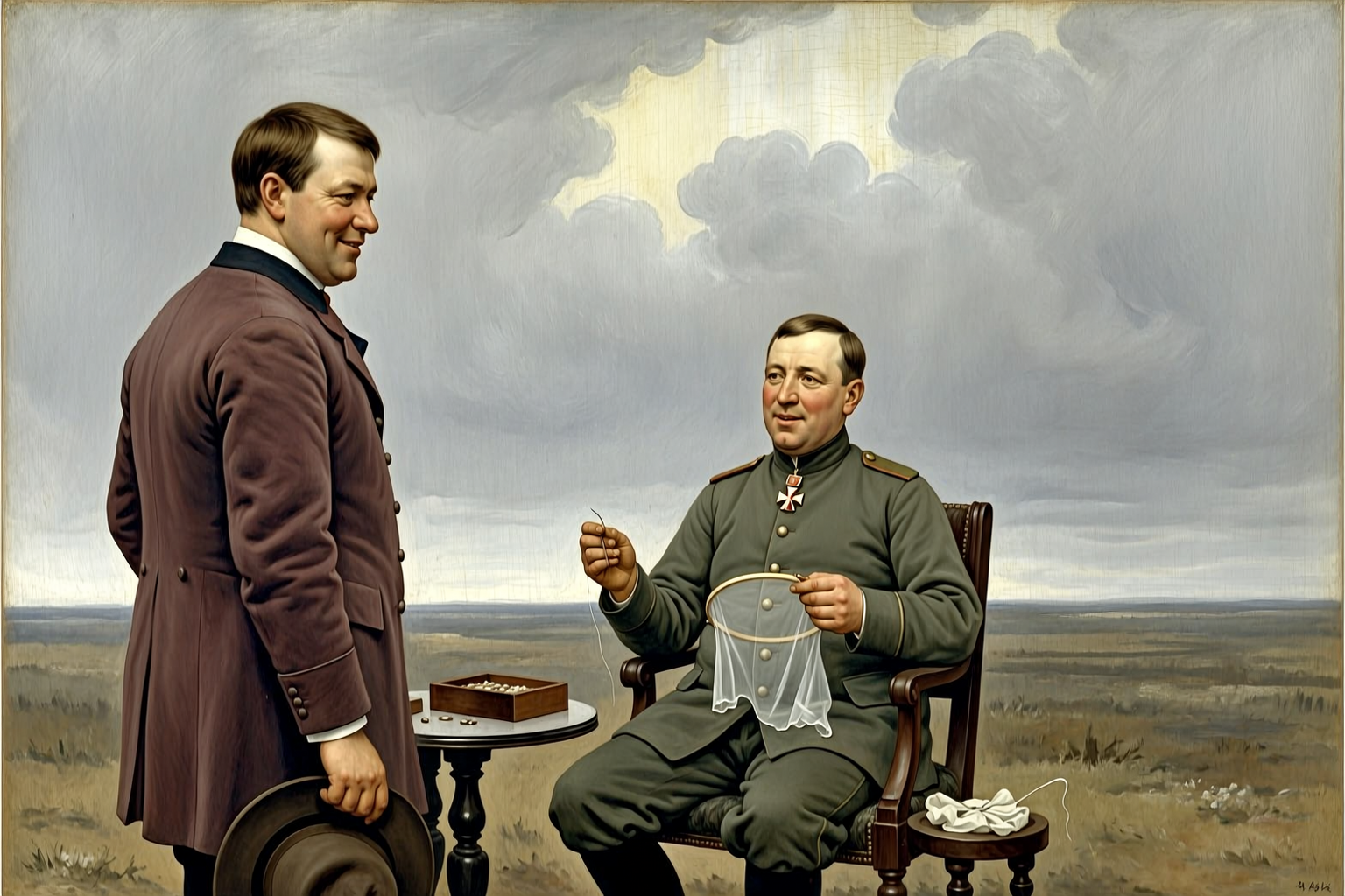 The Governor at His Embroidery