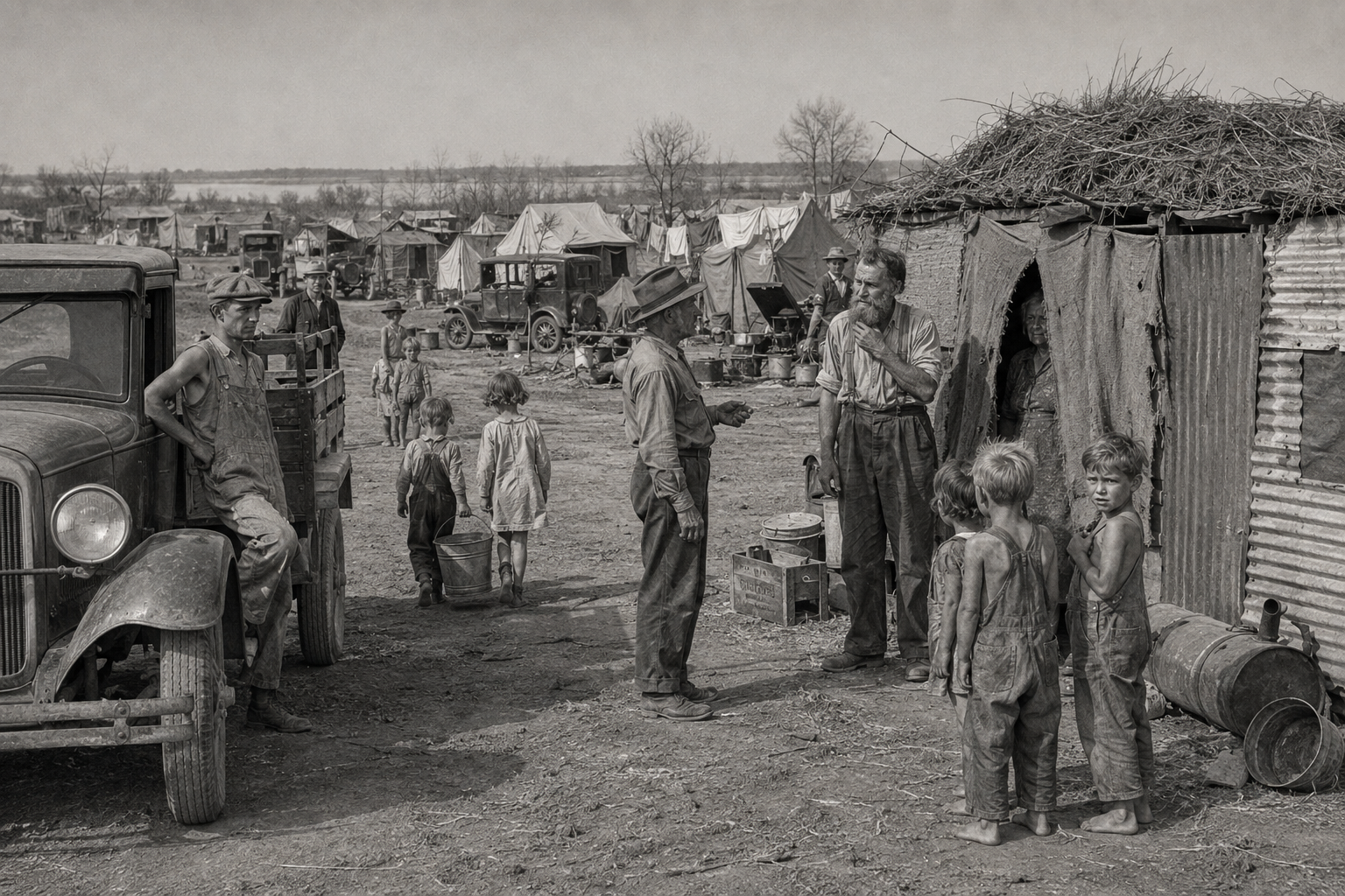 Arriving at Hooverville